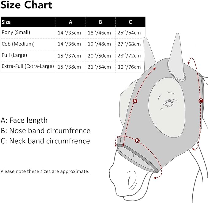 Harrison Howard Super Comfort Stretchy Fly Mask Large Eye Space with UV Protection Soft on Skin with Breathability Leopard Print XL Extra Full Size