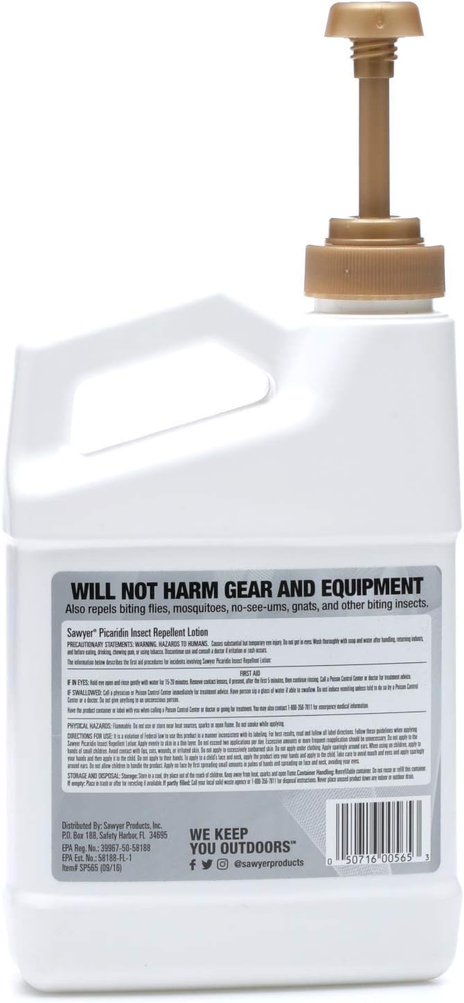 Sawyer Products SP565 Premium Insect Repellent with 20% Picaridin, 1-Quart Lotion Pump Dispenser,White