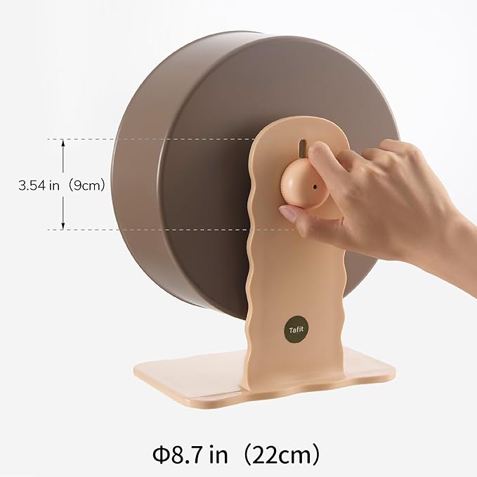 Silent Hamster Wheel 8.7 Inch Dual-Bearings Small Animals Quiet Running Exercise Wheels, Height Adjustable for Dwarf Hamsters, Gerbils, Mice, Hedgehog, Lemmings, or Other Small Pets,Mousse White