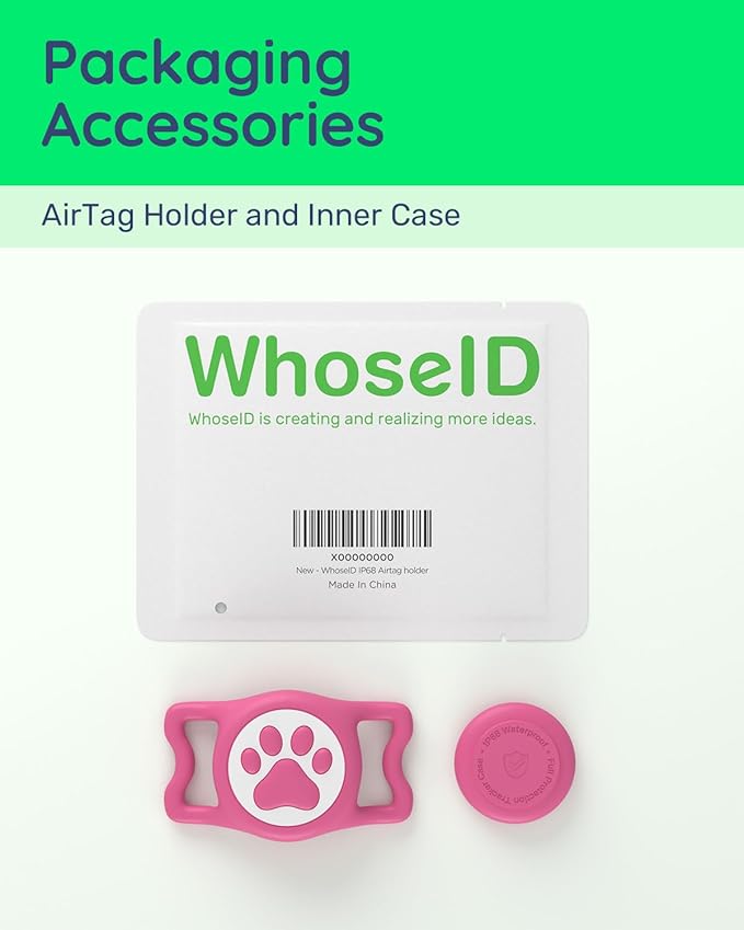 IP68 Waterpoof Dog Airtag Holder, Stretchy Silicone Full Body Covered Apple Air Tag Holder for Dog Cat Collar Fit All Width Collar (Rose, 1 Pack)