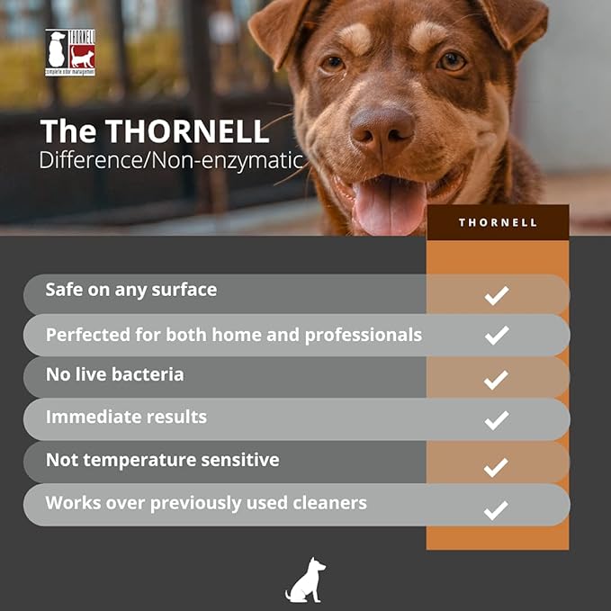 Thornell Dog Odor-Off Pet Odor Eliminator Soaker Bottle – 16 oz Ready to Use Dog Carpet Cleaner Soaker – Dog Urine Carpet Cleaner for Home, Glandular Secretions, Feces Odors on Carpet, Cages, & More