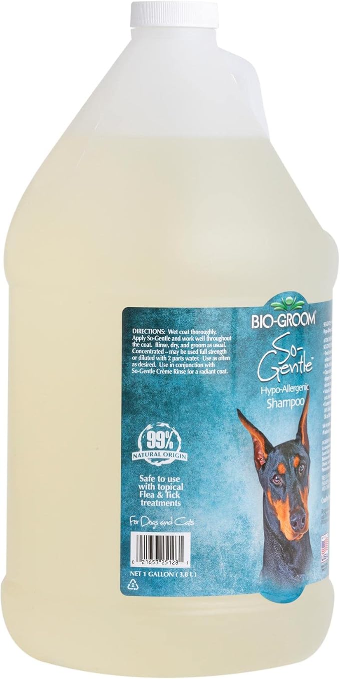 Bio-Groom So-Gentle Hypoallergenic Dog Shampoo - Tearless, Cat & Dog Bathing Supplies, Puppy Shampoo for Gentle Skin, Cruelty-Free, Made in USA, Tear-Free Dog Products - 1 Gallon