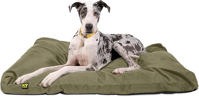 K9 Ballistics Tough Rectangle Pillow Dog Bed - Removable Cover, Washable, Durable & Water Resistant Dog Bed - XX-Large, Sage Green