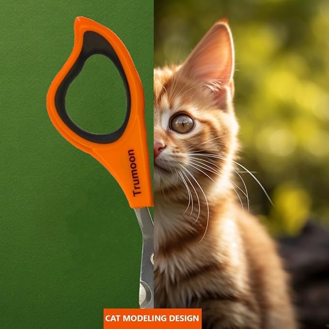 Trumoon Easy Cat Claw Trimmers with Circular Guard- Avoid Over Cutting Meow Nail Clippers for Cats Who Like to Struggle - Professional Grooming Tool for Kitten Cat