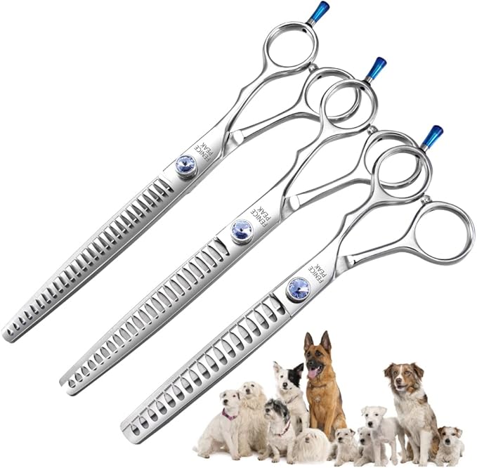 Fenice Professional 7/7.5/8 Pet Grooming Scissors Thinning Cutting Shears for Dog s/Cats Thinning Rate:70-80%(8.0 inch)