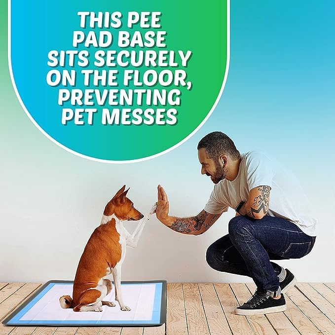 TidyFriend Dog Pad Holder Tray for 30 x 36 Inches Training Pads - 2 Pack, Silicon Wee Wee Pad Holder, No Spill Pee Pad Holder for Dogs - Easy to Clean and Store Perfect for Dog Potty Tray (Grey)