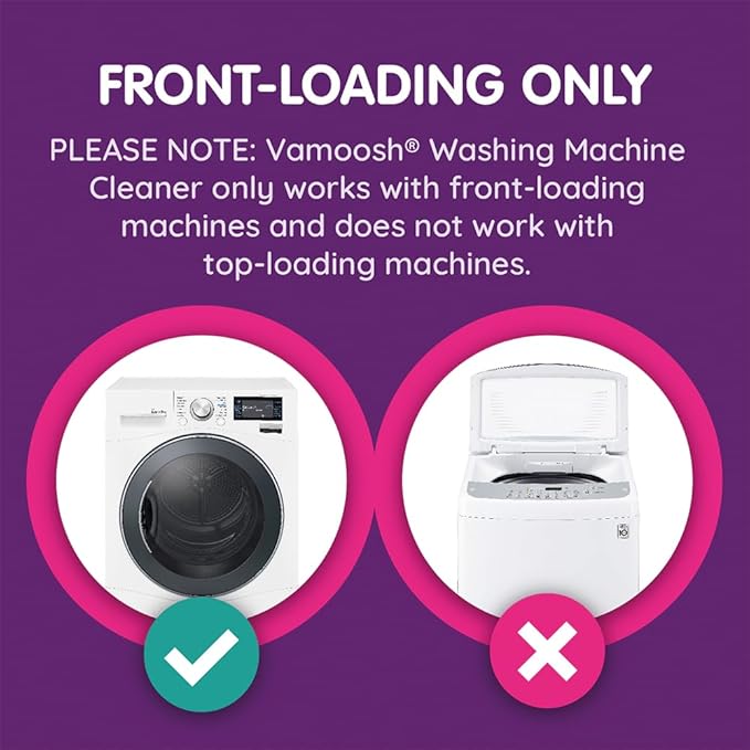 Vamoosh 6-in-1 Washing Machine Cleaner | Dissolves Pet Hair | Leaves No Residue | Removes Limescale | Eliminates Odor | Descales | Cotton Fresh Scent | For Front Load | 150g (Pack of 2)