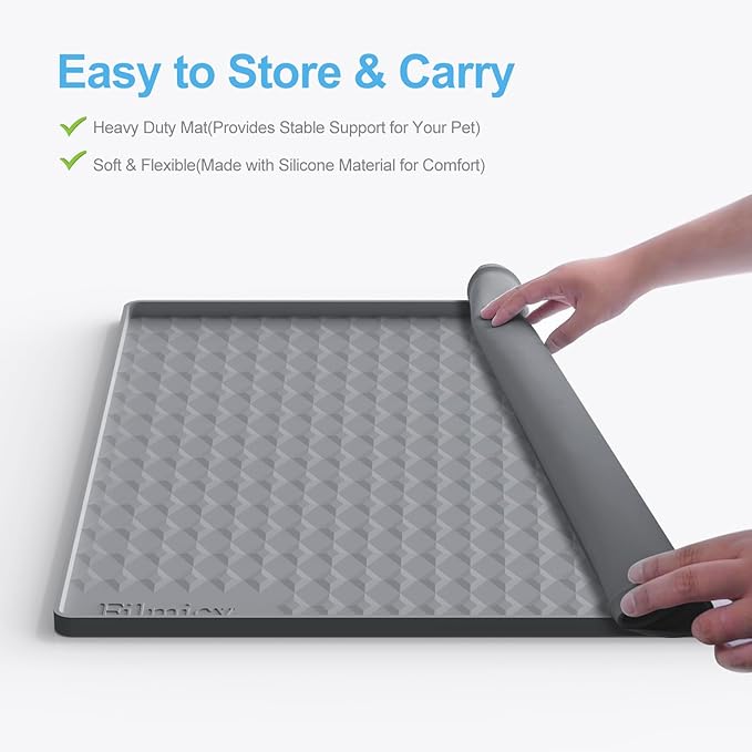 Pee Pad Holder for Dogs,Silicone Dog Puppy Pad Holder, 24 x 24 No Spill Raised Lip High Edge,Portable, Leak-Proof Mat Holder for Dog Training Pads,Square Potty Trays for Home Floor Protection