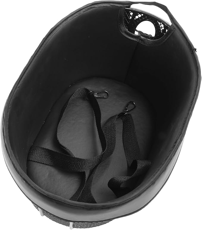 Dog Bike Basket Mountain Bike Shopping Basket Portable Cat and Dog Carrier for Bike Front Crossbar with Sponge Liner ty Strap (Black)