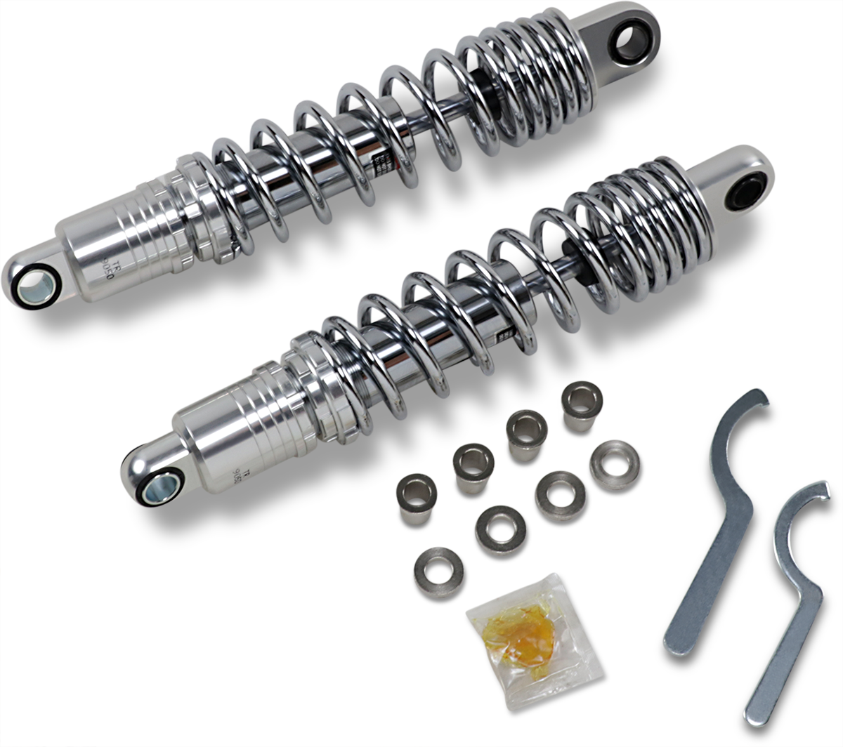 DRAG SPECIALTIES SHOCKS, DRAG SPECIALTIES SHOCKS Premium Ride-Height Adjustable Shocks – 13.5 Inch Heavy Duty Chrome C16-0168NUH