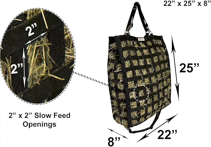 Derby Originals Superior Slow Feeder Horse Hay Bag with Super Tough Bottom and 1 Year Warranty