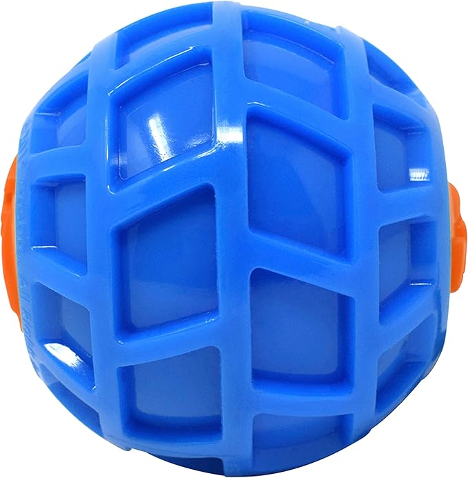 Nerf Dog 4in TPR EXO Squeak Ball - Blue/Orange, Large Breeds