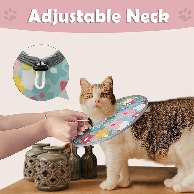 LOS ANDES Cat Recovery Collar - Adjustable Protective Collar Alternative, Prevents Licking Wounds, Lightweight for Kitten & Puppy