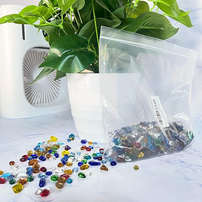Keedolla 3 LB Aquarium Fish Tank Rocks Gravel Stones Pebbles, Sea Glass Pebbles Beads Gemstones Marbles for Fish Turtle Tank, Vase Fillers and DIY Crafts - Red
