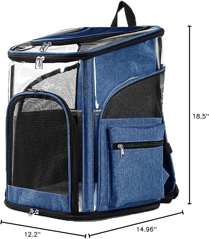 Cat Carrier Backpack for Small Medium Cats Dogs Backpack Puppies up to 26 Lbs, Excellent Visibility and Airflow,Lightweight and Portable Travel Pet Carrier Bag Foldable Design