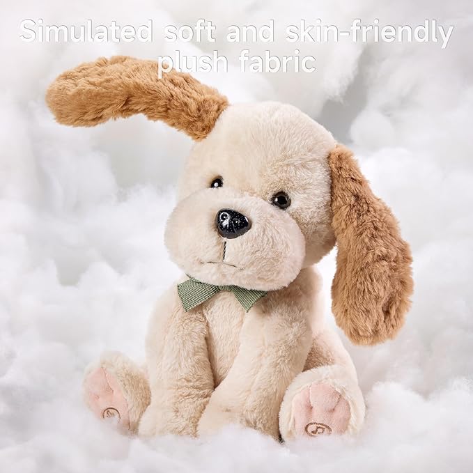 TUMAMA Baby Animated Plush Dog, Interactive Singing Talking Puppy Dog Stuffed Animal Toys, 10”