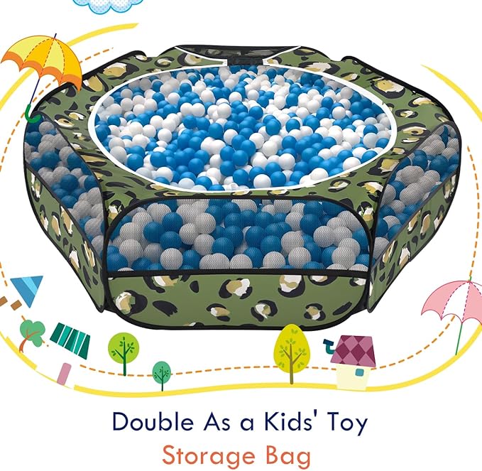 Pawaboo Small Animals Playpen, Waterproof Small Pet Cage Tent with Zippered Cover, Portable Outdoor Yard Fence with 3 Metal Rod for Chick/Kitten/Puppy/Guinea Pig/Rabbits/Hamster, Leopard Print