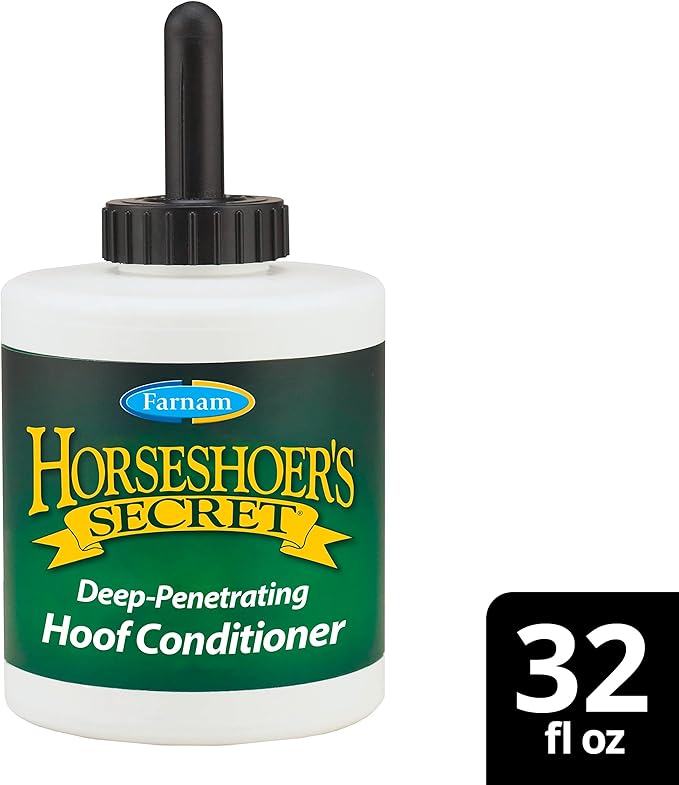 Farnam Horseshoer's Secret Deep-Penetrating Hoof Oil for Horses, Conditions Dry Hooves and Prevents Cracks, Splits and Contracted Heels, Contains Avocado Oil, 32 Oz.
