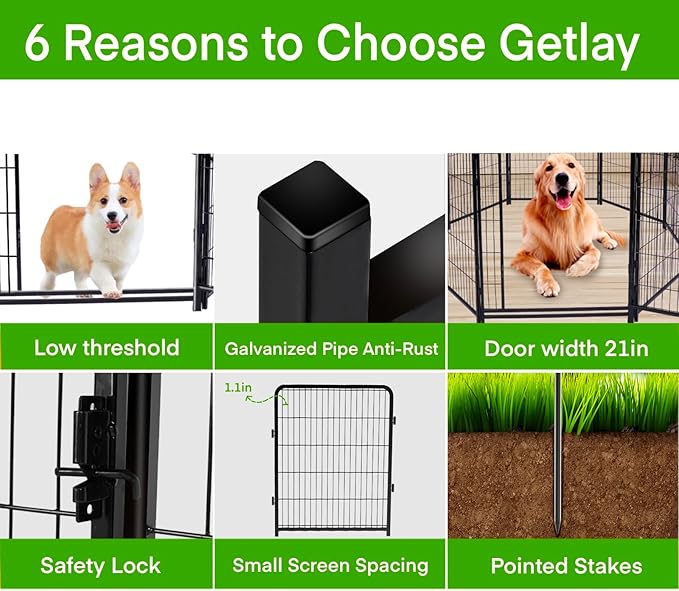Garden Fencing 48in High No Door, 12 Panels Total 26.6Ft(L) Dog Fence Outdoor for Yard. Black Metal Fencing for Yard 4ft Tall, Flower Bed Fence, Animal Barrier Fences