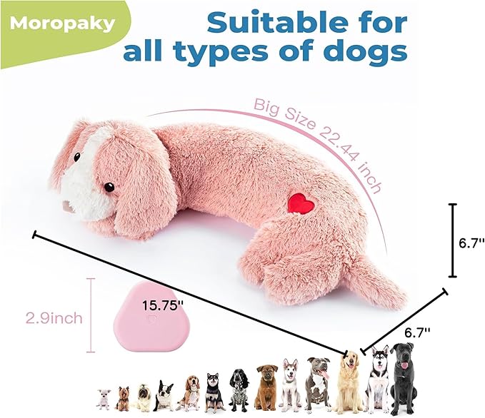 Heartbeat Toy Puppy Heartbeat Stuffed Toy for Dog Calming Aid, Heartbeat Puppy Toy for Pets Anxiety Relief, Dog Comfort Toy for Behavioral Aid Crate Training, Puppy Essential