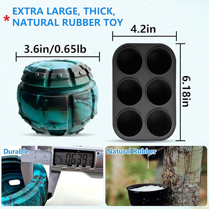 Yipetor Frozen Treat Dispensing Dog Toy - Large Chew Toy, Freezable Fillable Rubber, Reduces Anxiety, Easy to Clean, Interactive Puzzle (Medium)