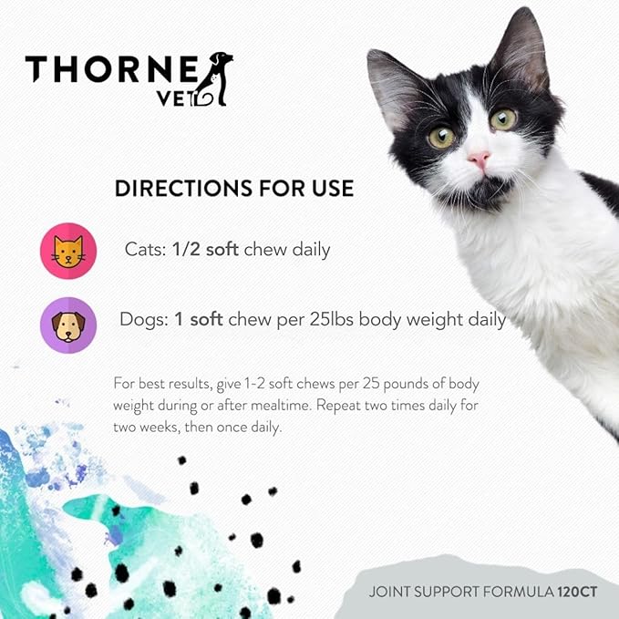 ThorneVET Joint Support Formula – Dog & Cat Joint Health Support, 120 Soft Chews