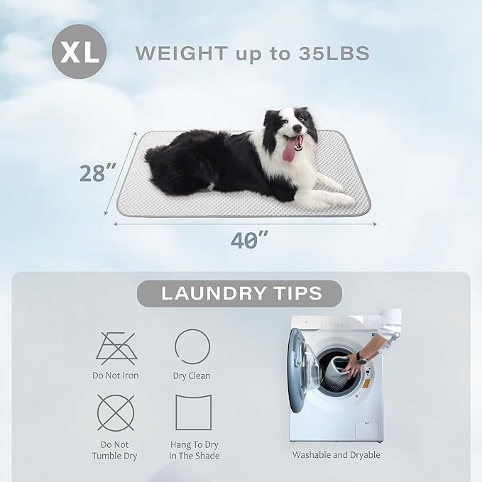 MICROCOSMOS Pet Cooling Mat & Sleeping Pad- Breathable Bubble Surface, EZ Clean. Keep Cooling for Pets, Kids and Adults in Summer.(GreyWhite, 40" x 28")