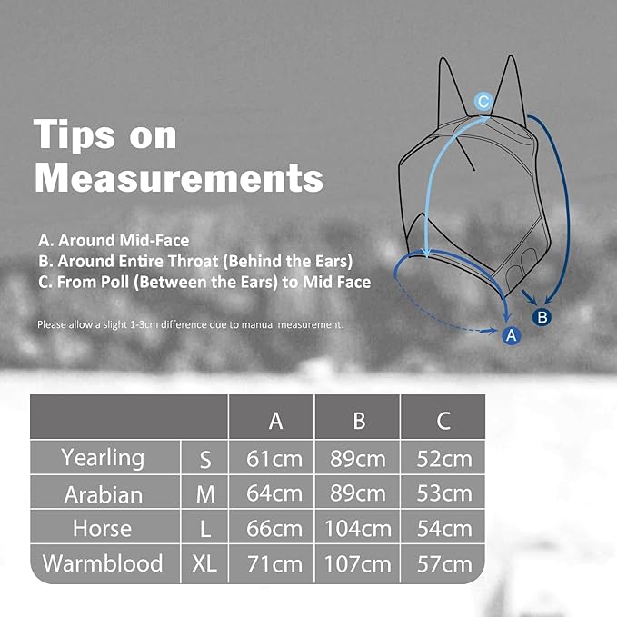Harrison Howard Pro Luminous Horse Half Face Fly Mask Large Eye Space with Ears UV Protection for Horse Gentle Lavendar L