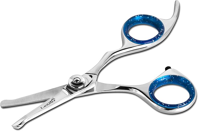 Laazar Straight Dog Grooming Scissors - Comfortable Around The Eyes Cat & Dog Scissors | Blunt Dog Trimming Scissors| Premium Stainless Steel | Grooming Scissors For Dogs - Dog Hair Scissors
