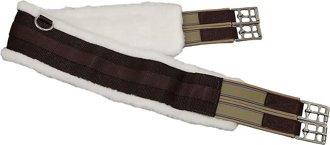 Fleece English Girth with Double Elastic: 30" to 58"