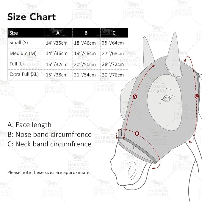 Harrison Howard Super Comfort Stretchy Fly Mask Large Eye Space with UV Protection Soft on Skin with Breathability Fluro Lime M Cob