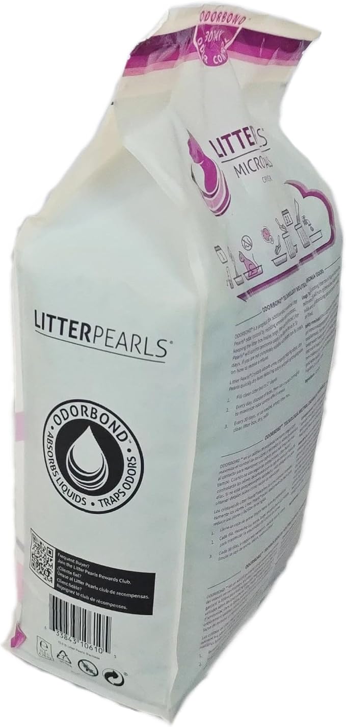 Litter Pearls Micro Crystals Unscented Non-Clumping Crystal Cat Litter with Odorbond, 10.5 Pounds
