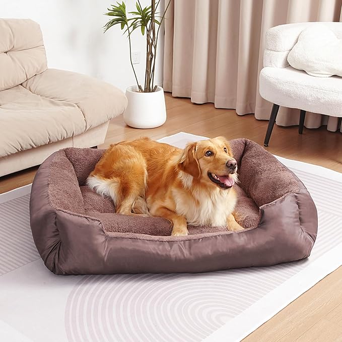 Dog Beds for Large Dogs, Breathable Dog Bed with Durable Fabric, Rectangle Washable Pet Bed, Warming Pet Bolster Couch