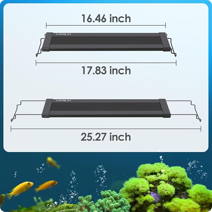 Aquarium Light, 18W 24/7 Natural Mode Aquarium Light, Sunrise/Daylight/Moonlight Mode and Custom Mode with Expandable Bracket, Adjustable Timer and 7 Color Brightness for 18~24IN Fish Tank