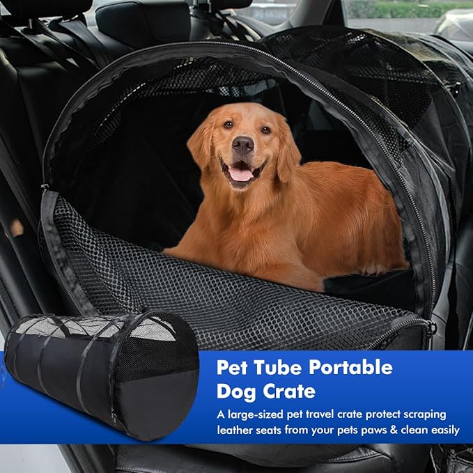 Pet Tube Soft Sied Dog Carries,Extra Long Cat Tunnel for Cars, Outsidet Enclosures Playpen Tunnel Catio for Long Distance Travel Road Trip