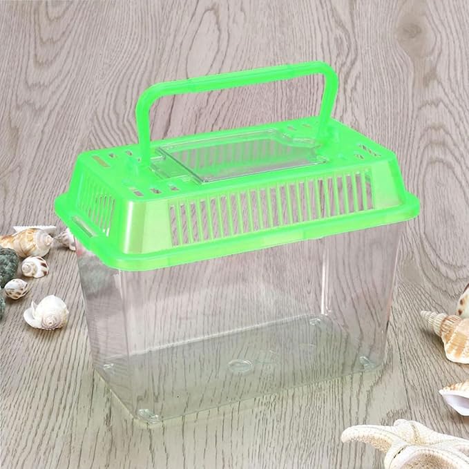 FRCOLOR Plastic Turtle Fish Tank Pet Fish Tank Small Aquarium Plastic Goldfish Aquarium Habitat Acrylic Reptile cage reptisoil terrariums Handheld Feeding Box Household