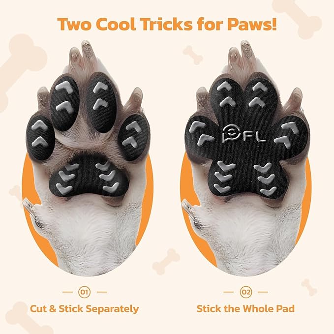 Non-Slip Dog Paw Protector Pads for Senior Dogs, Dog Paw Traction Stickers with Anti-Slip Rubber, Help Dogs Walk on Hardwood Floor, Pink 48pcs, XXXL for 80+lbs