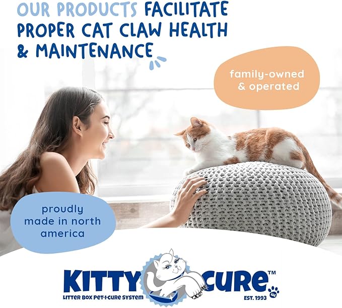 Kitty Cure Cat Nail File Scratcher, Odor-Resistant Litter Box Emery Board Scratcher Pad, No Peeling Needed, Waterproof, Non-Toxic & Long-Lasting Cat Scratcher That Files Nails