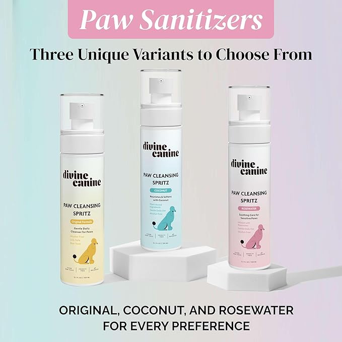 Dog Paw Cleaner - 5.1 Fl Oz of Alcohol Free Paw Cleansing Spray - Made with Rosewater, Aloe, Copaiba Oil, and Lemongrass Oil to Nourish and Clean Paws - Made in The USA
