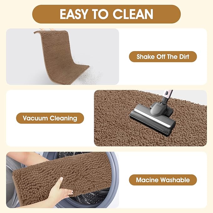 IM HOME Extra Large 71" x 25" Camel Dog Door Mats for Muddy Paws, Chenille Absorbent Dog Mat, Non Slip Heavy Mud Mat for Dogs, Soft Pet Bed Mat for Entryway, Mud Paws, Inside Floor