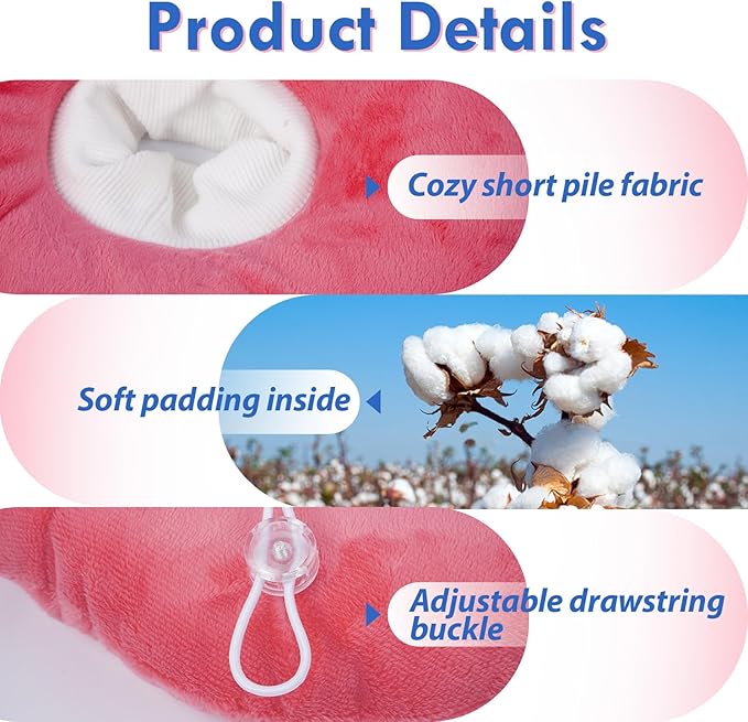 Anti-Lick Recovery Cone for Cats, Adjustable Soft Elizabethan Collar After Surgery, Easy on & Off with Drawstring Buckle, Eat & Drink Normally, Mashable Washable Pet Cone, Pink Large