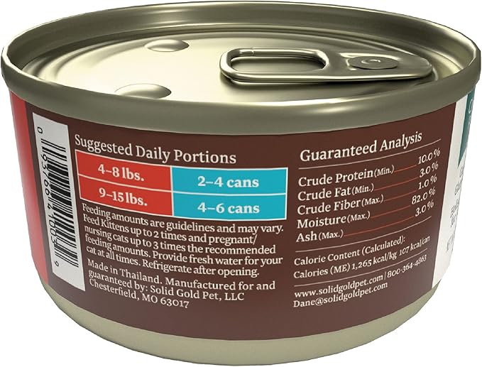 Solid Gold Wet Cat Food Pate for Kittens - Healthy Canned Cat Food Pate w/Real Chicken, Superfoods, Omega Fatty Acids, & Vitamins - Grain Free & Gluten Free Can Meals for Kittens - 24ct/3oz Can