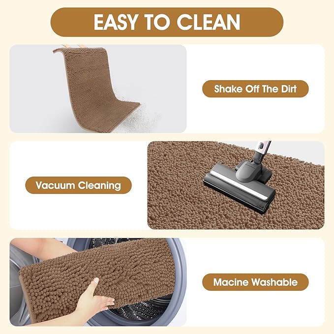 IM HOME Extra Large 71" x 25" Beige Dog Door Mats for Muddy Paws, Chenille Absorbent Dog Mat, Non Slip Heavy Mud Mat for Dogs, Soft Pet Bed Mat for Entryway, Mud Paws, Inside Floor