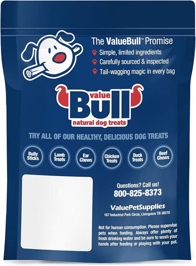 ValueBull USA Pig Skin Retriever Rolls, 4 Inch, Smoked, 50 Count - Premium USA Pork Hide Dog Chews, One-Piece, Easy Digestion, High Protein