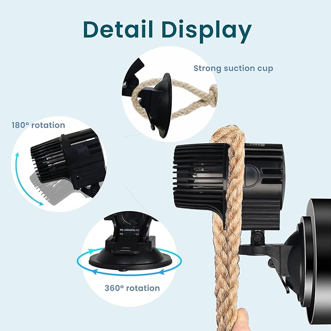 UPETTOOLS Aquarium Circulation Powerhead,Powerful Wavemaker Pump, Controllable Submersible Circulation Pump for 20-75 Gallon Fish Tanks with Suction Cup