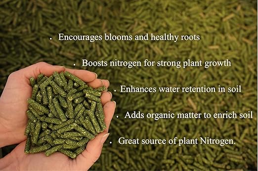 Alfalfa Meal Pellets 4 Pounds Organic Fertilizer for Flowers, Vegetables & Trees - Ideal Rabbit Food, Hamster Food, Timothy Hay Alternative - Lancaster Agriculture Products