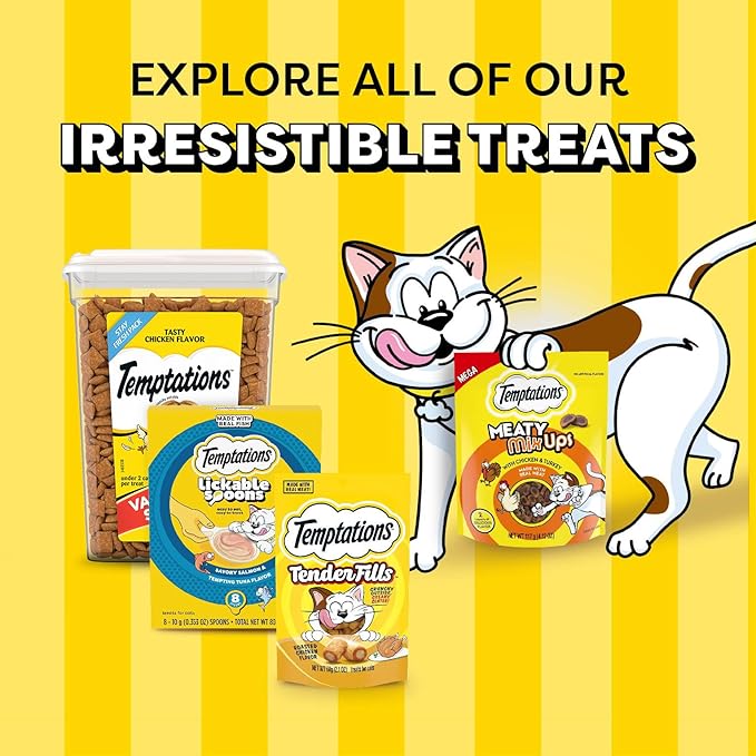 Temptations Lickable Spoons Adult Wet Cat Treats, 48 Spoons, Variety Pack