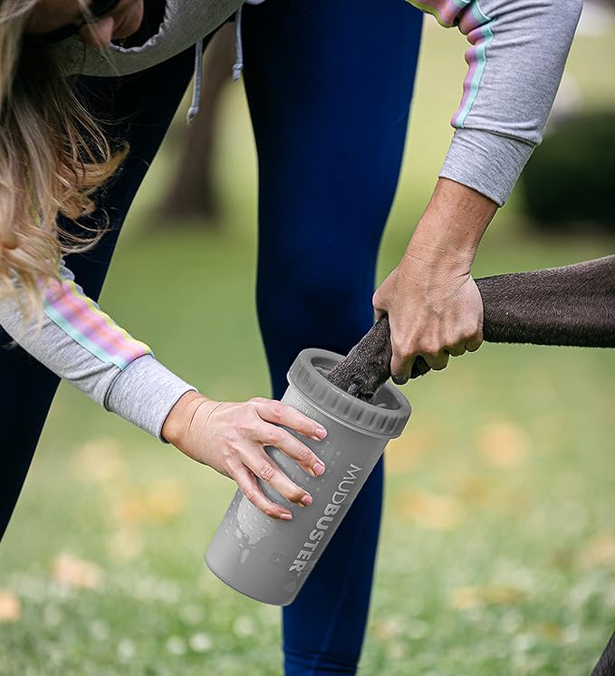 Dexas MudBuster Portable Dog Paw Cleaner, Premium Quality Large Gray Pet Accessory