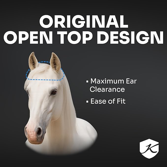 Kensington Fly Mask with Fleece Trim for Horses — Protects Face and Eyes from Flies and Sun Rays While Allowing Full Visibility — Breathable and Non Heat Transferring, X-Large, Lavender Mint