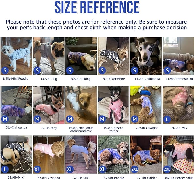 Lukovee Recovery Suit for Dogs, Zipper On Recovery Suit for Female Male Dog, Onesie Abdominal Wounds Cone E-Collar Alternative Prevent Licking Spay Recovery Suit (S,CF)